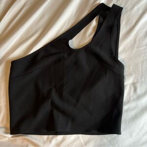 NWOT Abercrombie & Fitch Black Asymmetrical Cutout Black Tank Top